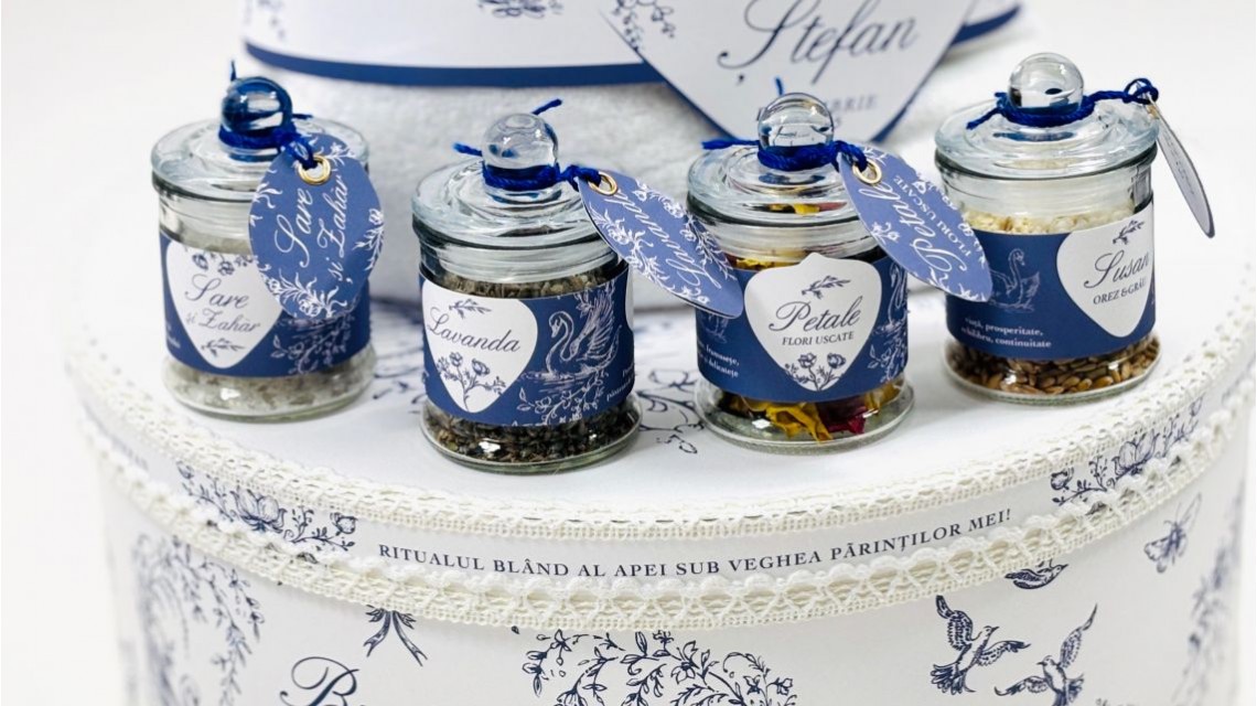 Set Prima Băiță cu nasii dupa botez Swan Lake Ritual Blând al apei pentru Băieți 39